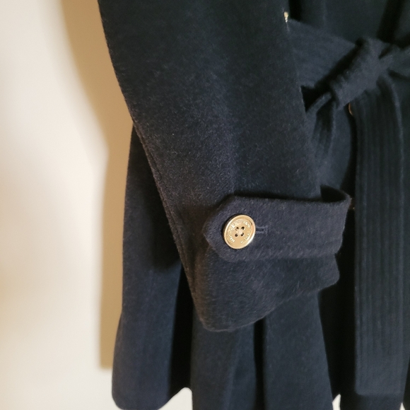 Michael Kors Womens Charcoal Gray Wool Blend Trench Coat Sz 16W - Picture 10 of 13